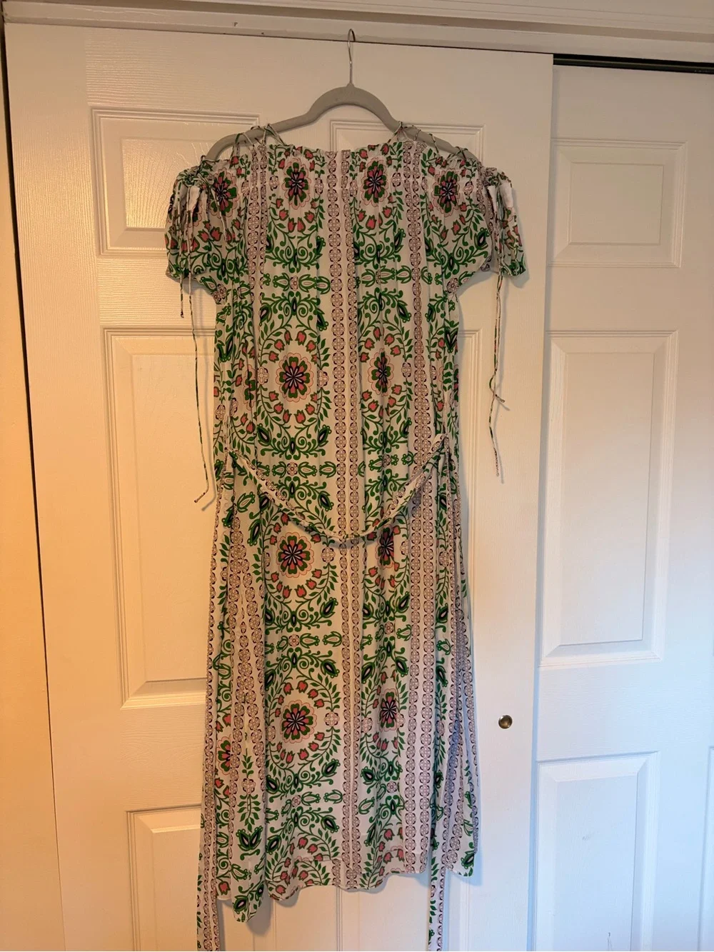 Tory Burch Off-Shoulder Grecian Silk Floral Maxi Dress